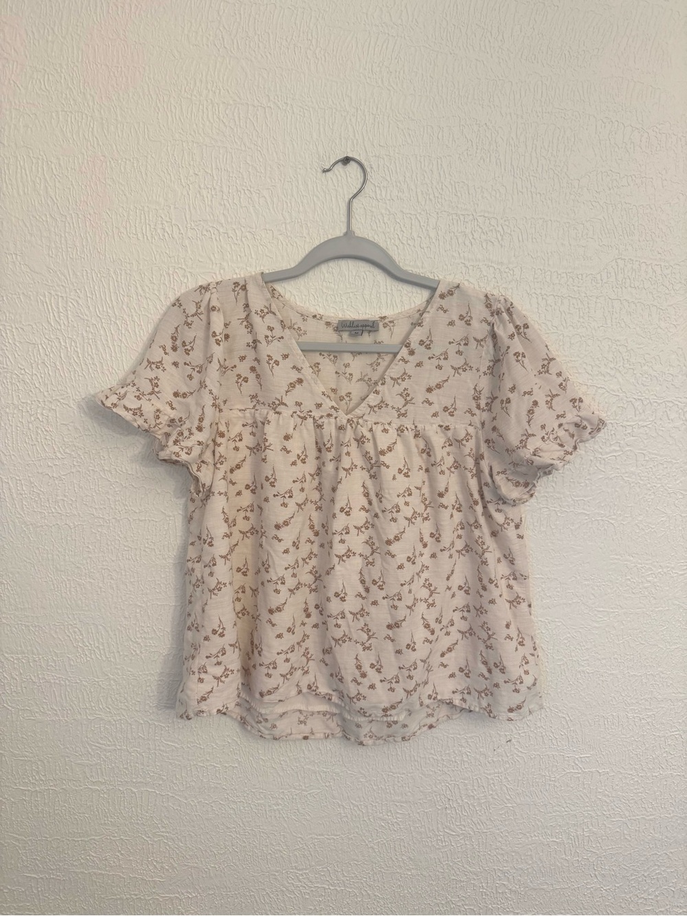 Wishlist Cream Blouse with Brown Floral Print